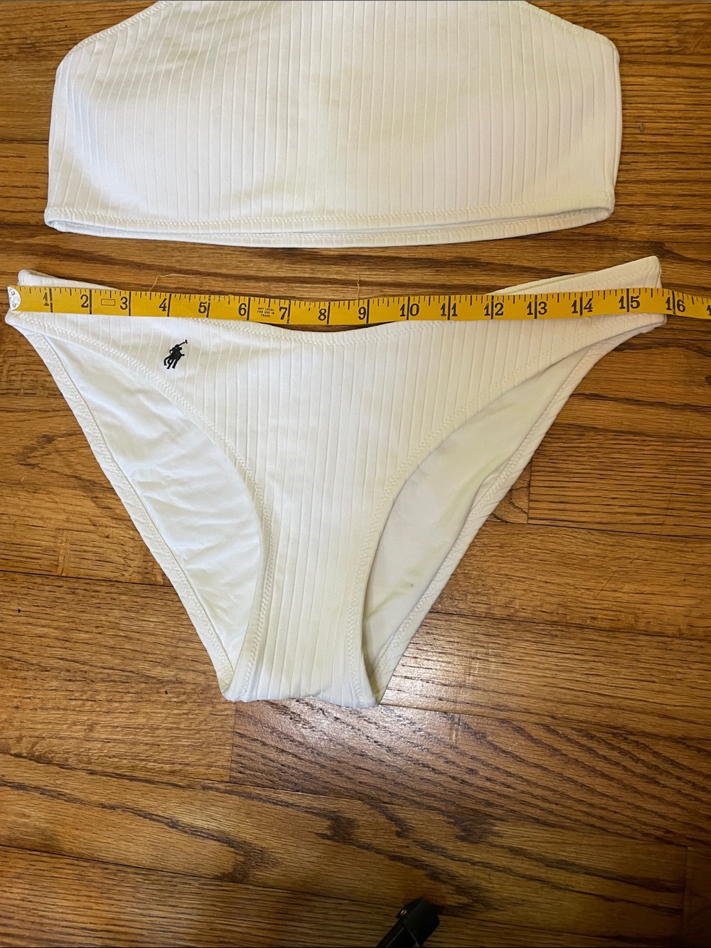 Polo Ralph Lauren White Ribbed One-Shoulder Bikini Set - Picture 10 of 15